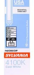 Sylvania 48" 40W T12 Cool White Fluorescent Light Bulb -SYLVANIA SALE 3532152 P ALT