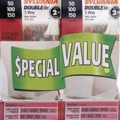Sylvania® DoubleLife 50/100/150W A21 Dimmable 3-Way Incandescent Light Bulbs - 2 Pack -SYLVANIA SALE 3533401 P ALT