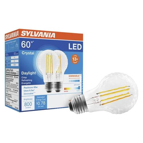 Sylvania® 60W Equivalent A19 Daylight Dimmable LED Light Bulb - 2 Pack 6 Sylvania® 60W Equivalent A19 Daylight Dimmable LED Light Bulb - 2 Pack - Image 4