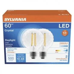 Sylvania® 60W Equivalent G25 Daylight Dimmable LED Light Bulb - 2 Pack -SYLVANIA SALE 3535045 P Alt