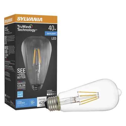 Sylvania® TruWave™ Natural Series™ 40W Equivalent ST19 Daylight Dimmable LED Light Bulb 6 Sylvania® TruWave™ Natural Series™ 40W Equivalent ST19 Daylight Dimmable LED Light Bulb - Image 4
