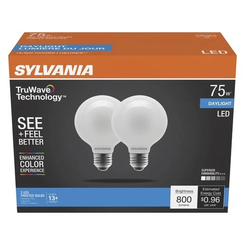 Sylvania® TruWave™ Natural Series™ 75W Equivalent G25 Daylight Dimmable LED Light Bulb - 2 Pack 4 Sylvania® TruWave™ Natural Series™ 75W Equivalent G25 Daylight Dimmable LED Light Bulb - 2 Pack - Image 2