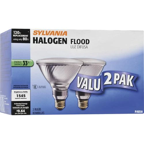 Sylvania 80-Watt PAR38 Dimmable Halogen Light Bulbs (2-Pack) 4 Sylvania 80-Watt PAR38 Dimmable Halogen Light Bulbs (2-Pack) - Image 2