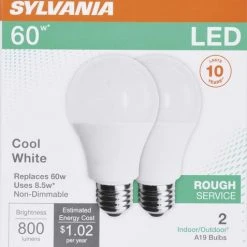 Sylvania® 60W Equivalent A19 Cool White LED Light Bulb - 2 Pack -SYLVANIA SALE 3537825 P ALT