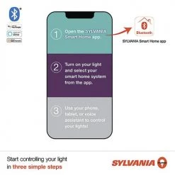Sylvania® SMART PLUS 60W Equivalent A19 Full Color And Tunable White Dimmable Bluetooth LED Light Bulb -SYLVANIA SALE 3580093 P SF14