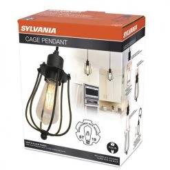 Sylvania Black LED Cage Pendent -SYLVANIA SALE 60142 folding carton